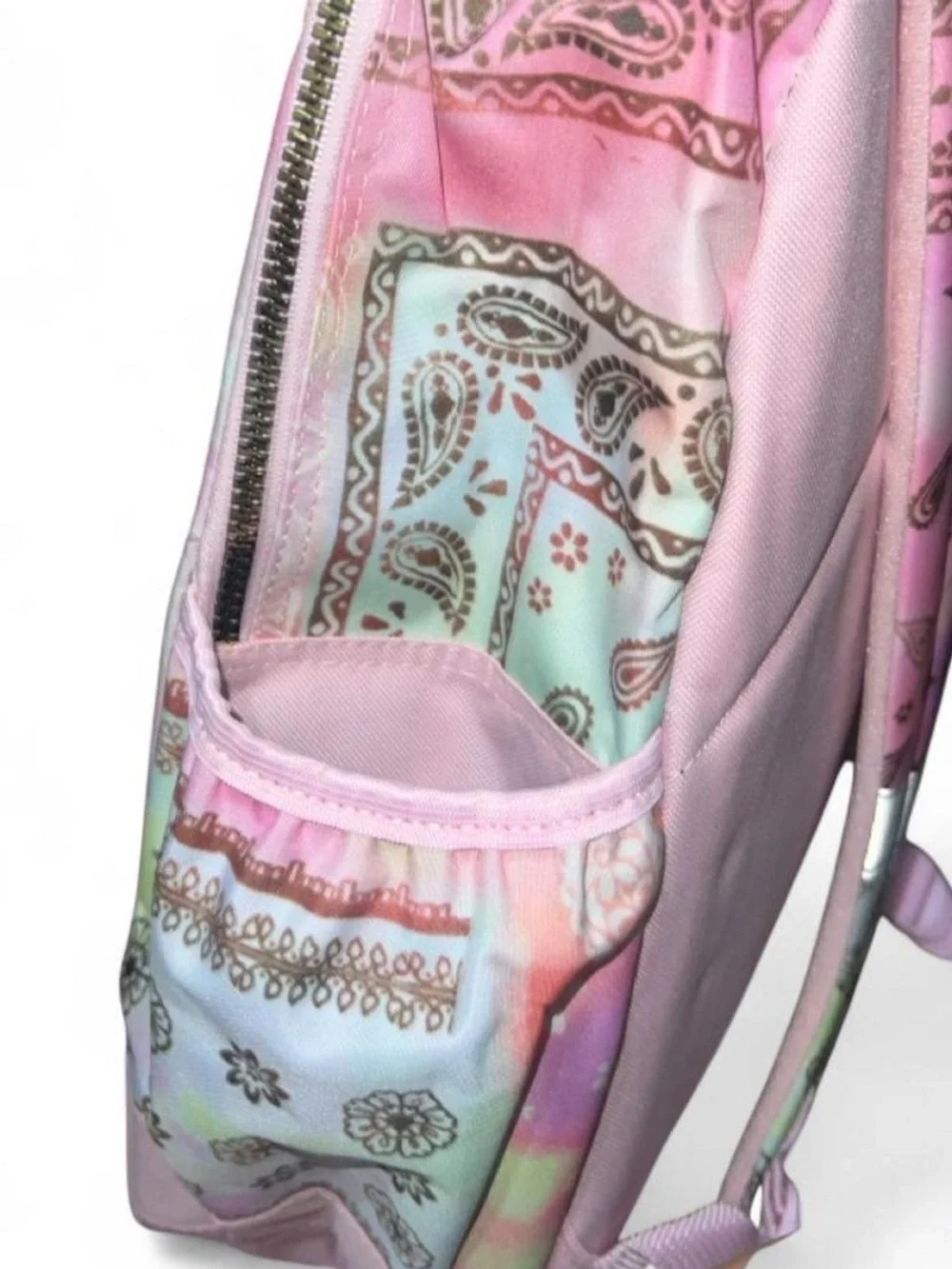Justice Pastel Bandana Backpack in Pink, Mint & Peach Tones